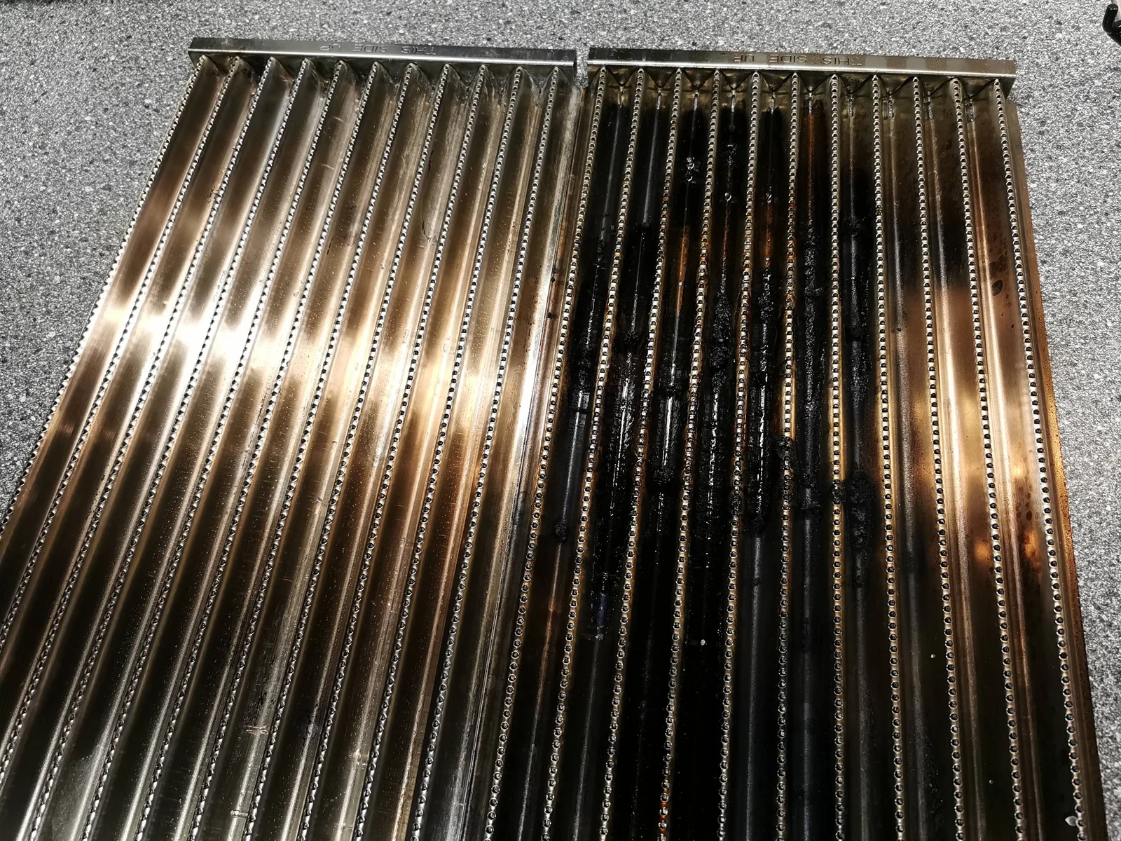 Grillfläche vorher und nachher