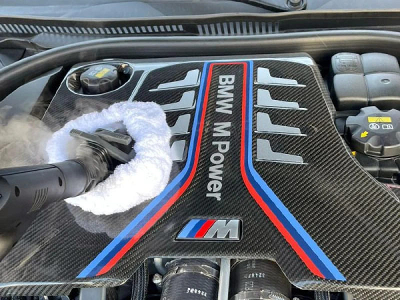 Motorraum mit Trockendampf reinigen
