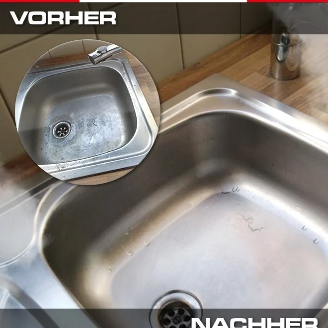Spülbecken vorher und nachher